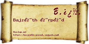 Bajzáth Árpád névjegykártya