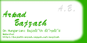 arpad bajzath business card